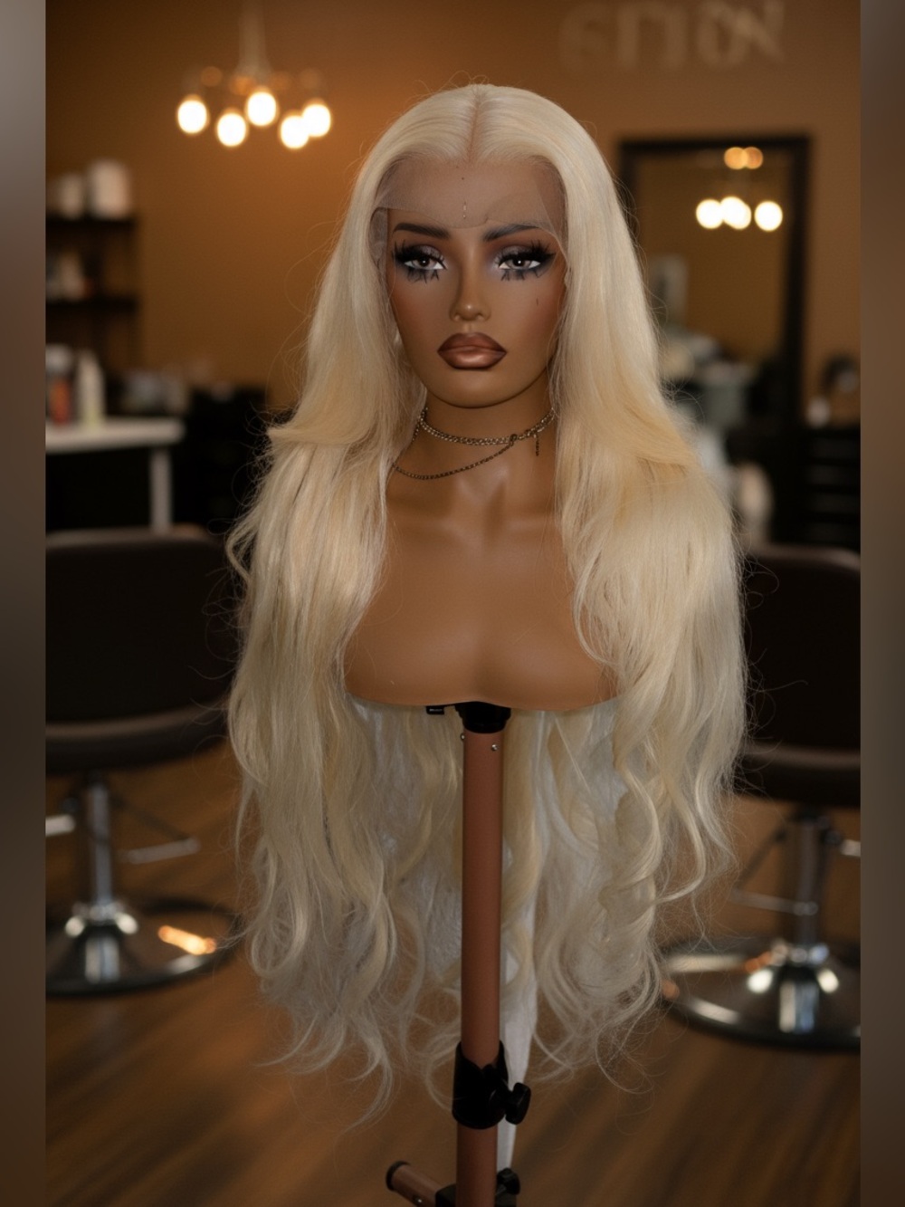 Blonde Long Wavy Lace Front Wig – 40”